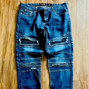 Ring of Fire distressed straight leg slim fit jeans